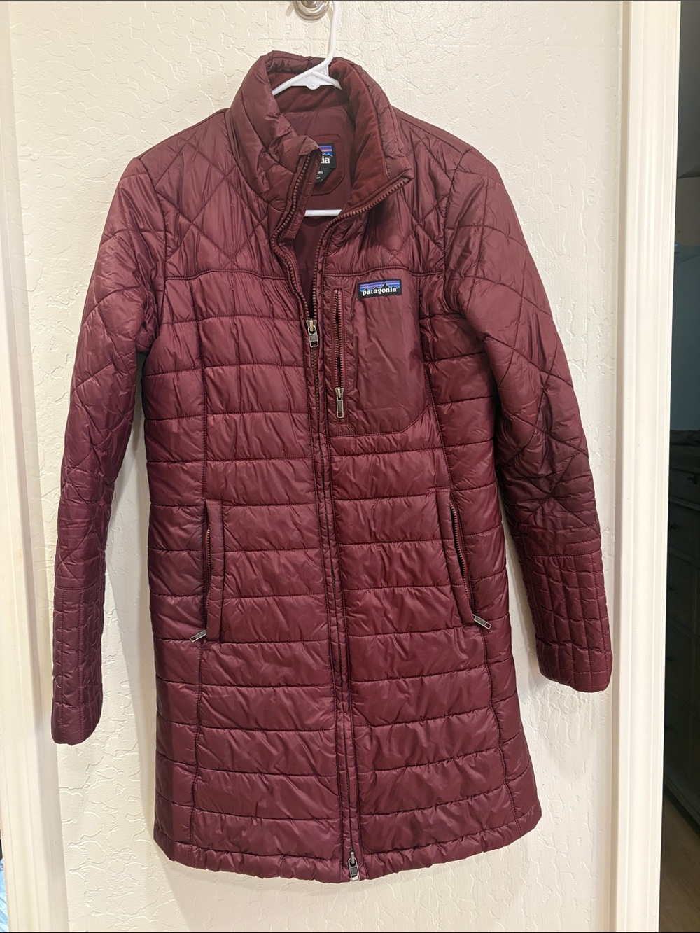 Patagonia Women's Burgundy Quilted Long Puffer Coat